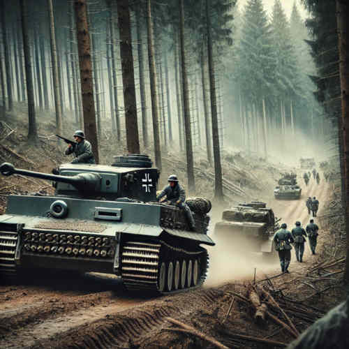 Panzer rollen durch die Ardennen